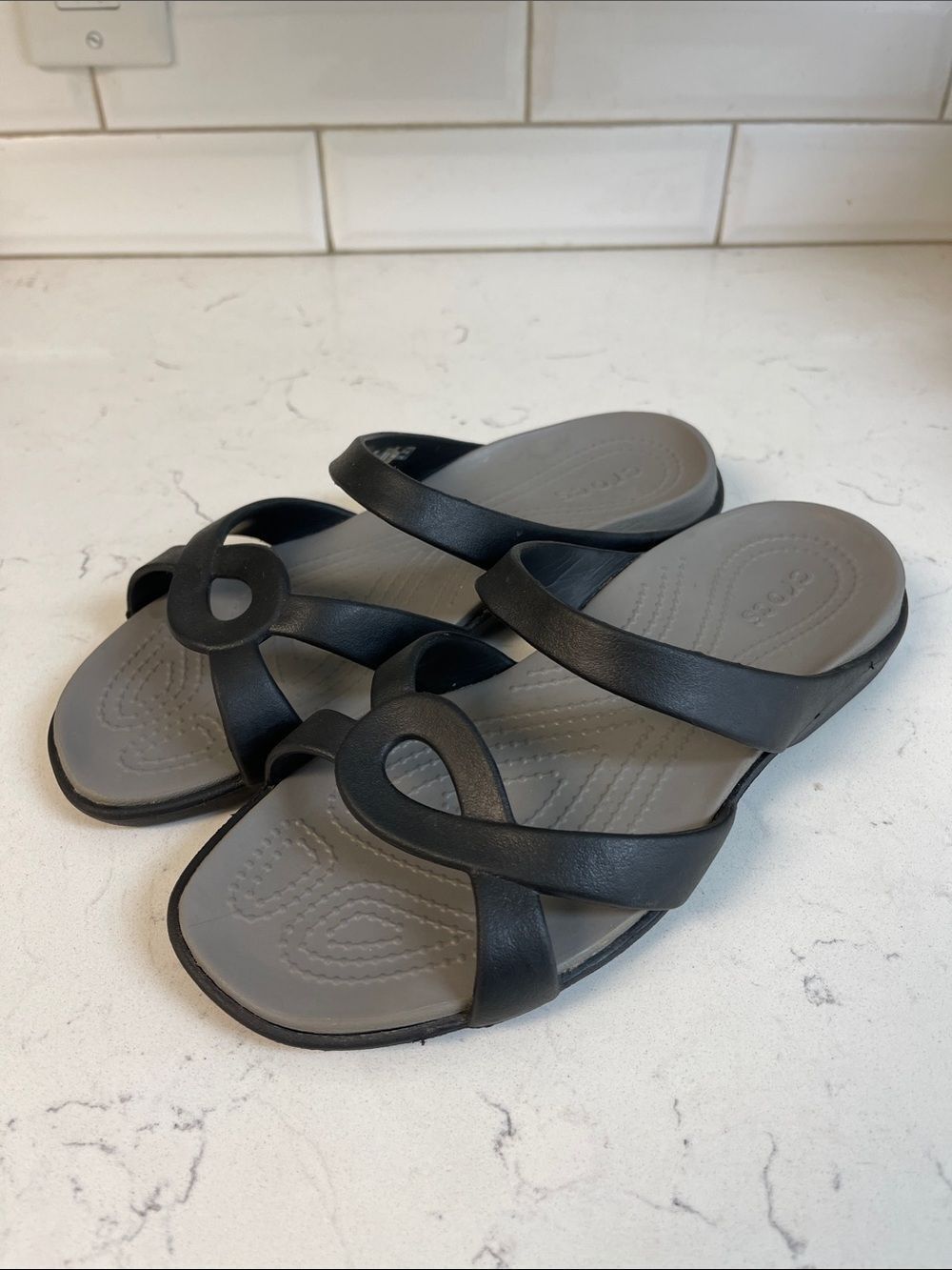 Crocs Black Meleen Twist Sandals Shoes Slip On Women 202497 Size 9